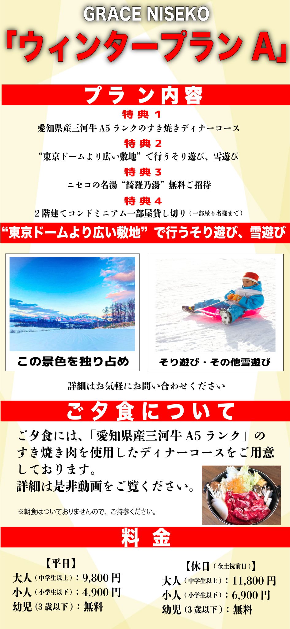 【2021】冬のニセコの宿泊プランA